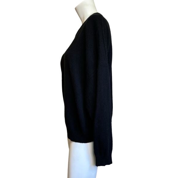 LouLou Studio Black Wool Yak Blend Crewneck Oversized Boxy Wide Sleeve Sweater S - Picture 2 of 7